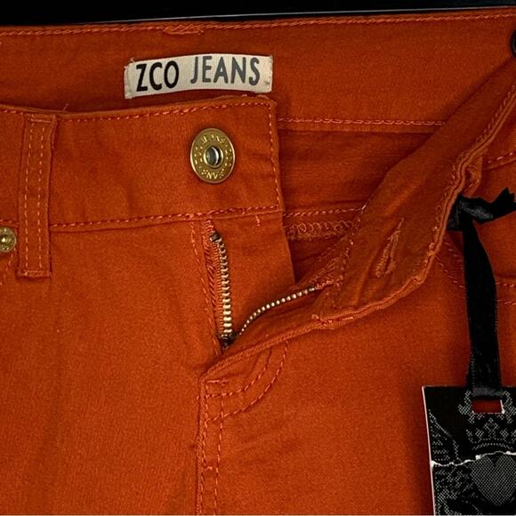 ZCO Pants Juniors NWT Low Rise 5 Working Pockets Rusty Orange Size 5 - Picture 5 of 10